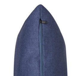 Wyld And Coco Dark Blue Faux Linen Armchair With Black Iron Legs, Compact Retro Design, W62 X D62 X H68Cm - thumbnail 9