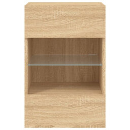 Berkfield Durable Tv Wall Cabinet With Led Lights Sonoma Oak 40X30X60.5 Cm - thumbnail 9
