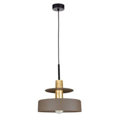 Luminosa Lighting Luminosa Solea Dome Pendant Ceiling Light Brown, Gold 1X E27 - thumbnail 1