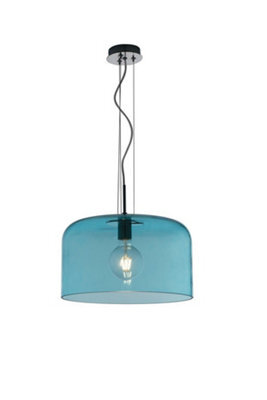 Luminosa Lighting Luminosa Gibus Glass Dome Ceiling Pendant, Blue, E27