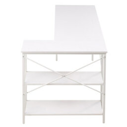Thehotsale L-Shaped White Office Desk Office Table With Storage Bag - thumbnail 3