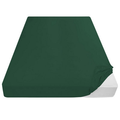 "Ameha Fitted Sheet 40Cm Extra Deep Pocket Bed Sheets Soft Microfiber Fitted Sheet 16"" (Emerald Green,king 152 X 200 Cm)" - image 1