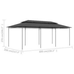 Berkfield Gazebo 600X298X270 Cm Anthracite - thumbnail 6
