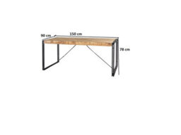 Kingwood Up-Cycled Industrial Metal And Wood Medium Dining Table - thumbnail 4