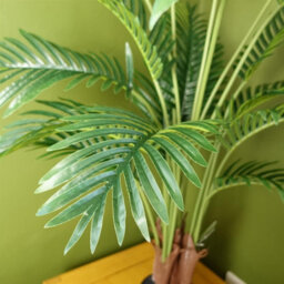 Leaf 110Cm Large Artificial Areca Palm Tree In Black Pot - thumbnail 2
