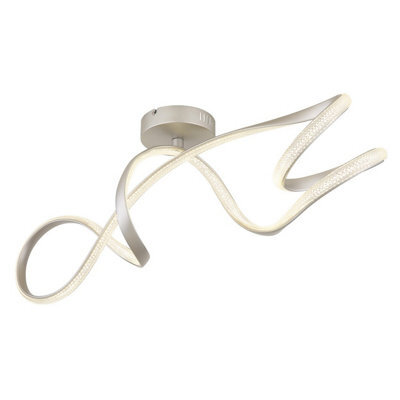 Luminosa Lighting Luminosa Swirl Integrated Led Semi Flush Ceiling Light Nickel Matt Led 4000K - image 1