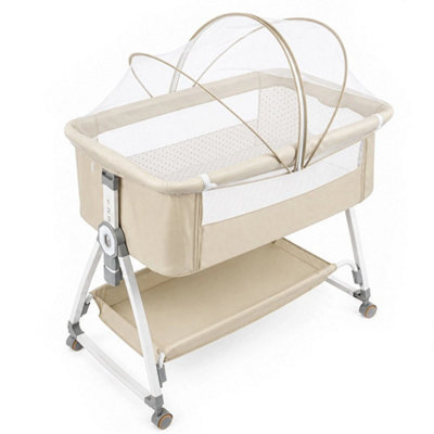 Khaki 3-In-1 Baby Crib Frame Travel Cot Rocker Cradle Canopy Versatile 97 X 57 X 80 Cm - image 1