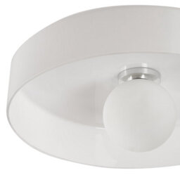 Beliani Ceiling Lamp Flush Mount, White Frosted Glass Shade For Low Ceilings, 35Cm Diameter - thumbnail 5