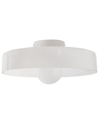 Beliani Ceiling Lamp Flush Mount, White Frosted Glass Shade For Low Ceilings, 35Cm Diameter - thumbnail 2