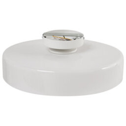 Beliani Ceiling Lamp Flush Mount, White Frosted Glass Shade For Low Ceilings, 35Cm Diameter - thumbnail 3