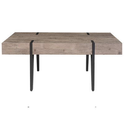 Beliani Modern Industrial Coffee Table, Dark Brown Mdf Top With Powder-Coated Hairpin Iron Legs, 100 X 60 X 43 Cm - image 1