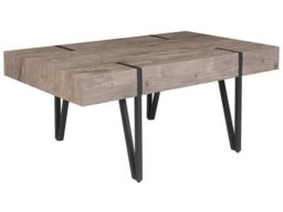 Beliani Modern Industrial Coffee Table, Dark Brown Mdf Top With Powder-Coated Hairpin Iron Legs, 100 X 60 X 43 Cm - thumbnail 3