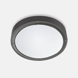 Luminosa Lighting Luminosa Basic Outdoor Led Round Flush Ceiling Light Aluminium Grey 26Cm 1488Lm 4000K Ip65 - Special Offer