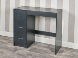 Urbn-Living Urbnliving Height  79.5Cm 3 Drawer Wooden Bedroom Dressing Black Carcass And Black Drawers Computer Work Table Desk Jewellery - thumbnail 1