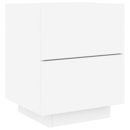 Berkfield Bedside Cabinets With Led Lights 2 Pcs White Engineered Wood - thumbnail 8