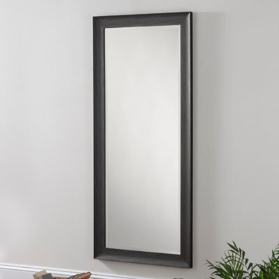Yearn Charcoal Grey Scooped Framed Mirror 168X76Cm - image 1