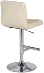 Lamboro Allegro Single Kitchen Bar Stool, Chrome Footrest, Height Adjustable Swivel Gas Lift, Breakfast Bar & Home Barstool, Cream - thumbnail 4