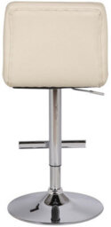 Lamboro Allegro Single Kitchen Bar Stool, Chrome Footrest, Height Adjustable Swivel Gas Lift, Breakfast Bar & Home Barstool, Cream - thumbnail 5