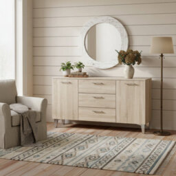 Amos Mann Furniture Cellini Sonoma Oak Effect Wide Modern 2 Door 3 Drawer Sideboard Storage Unit P8Ds0555 - thumbnail 2