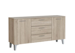 Amos Mann Furniture Cellini Sonoma Oak Effect Wide Modern 2 Door 3 Drawer Sideboard Storage Unit P8Ds0555 - thumbnail 3
