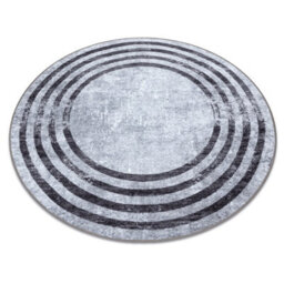 RugsX Miro 51231.806 Circle Washing Carpet Lines Anti-Slip - Grey / Black  Circle 160 Cm - thumbnail 4