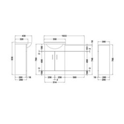 Bubly Bathrooms™ Saturn Furniture Set: Vanity Unit & Rimless Back To Wall Toilet, Soft Close, Matt Black Tap & Waste. - thumbnail 8