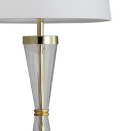 First Choice Lighting Gold Plated Table Touch Light With White Cotton Fabric Shade - thumbnail 6