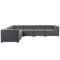 Beliani Garden Corner Sofa With Ottoman 7 Seater Arezzo Right Hand Modular Grey - thumbnail 6