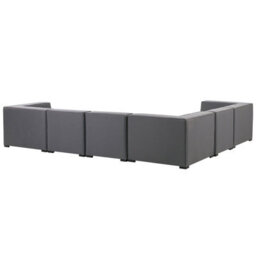 Beliani Garden Corner Sofa With Ottoman 7 Seater Arezzo Right Hand Modular Grey - thumbnail 8