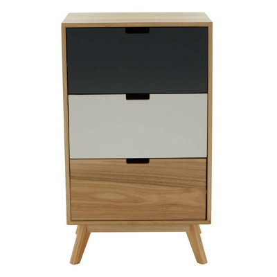 Orsina Versatile Design 3 Drawer Bedside Table, Industrial Design Table For Bedroom, Everyday Use Lounge Table - image 1
