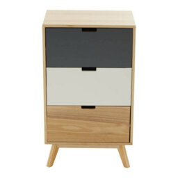 Orsina Versatile Design 3 Drawer Bedside Table, Industrial Design Table For Bedroom, Everyday Use Lounge Table - thumbnail 2