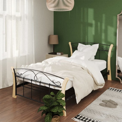 Berkfield Bed Frame Black Metal 100X200 Cm - image 1