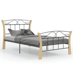 Berkfield Bed Frame Black Metal 100X200 Cm - thumbnail 2
