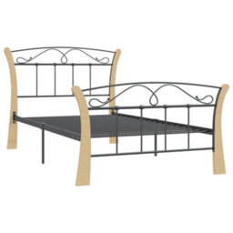 Berkfield Bed Frame Black Metal 100X200 Cm - thumbnail 3