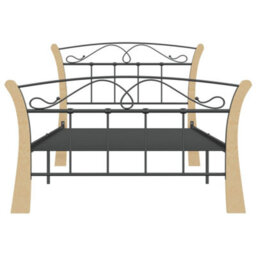Berkfield Bed Frame Black Metal 100X200 Cm - thumbnail 4