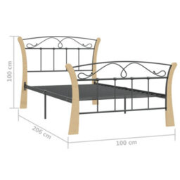 Berkfield Bed Frame Black Metal 100X200 Cm - thumbnail 7