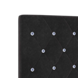 Berkfield Headboard Crystal Button Tufted Black 100 Cm Velvet - thumbnail 8