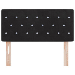 Berkfield Headboard Crystal Button Tufted Black 100 Cm Velvet - thumbnail 4