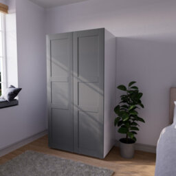 Atomia Modern Matt Dove Grey Tall Double Wardrobe (H)1872mm (W)1000mm (D)580mm - thumbnail 1