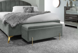 Gfw Mystica Velvet Storage Ottoman Grey