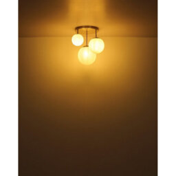 Luminosa Lighting Luminosa Kop Shade Cluster Ceiling Light Nickel Matt Balls Opal Alabaster Optic Glass Shade 3X E27 - thumbnail 4