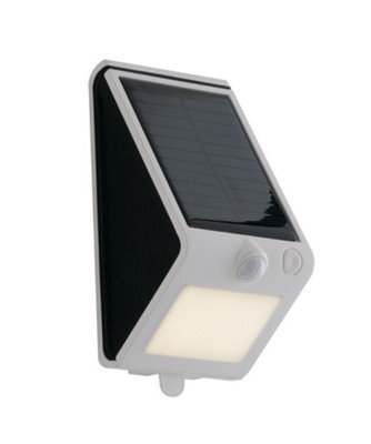 Luminosa Lighting Luminosa Open Outdoor Solar Integrated Led Wall Light, White Black, Ip54, 4000K