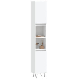 Berkfield Bathroom Cabinet White 30X30X190 Cm Engineered Wood - thumbnail 3