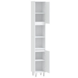 Berkfield Bathroom Cabinet White 30X30X190 Cm Engineered Wood - thumbnail 6