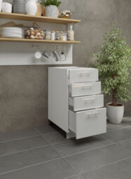 Jd Greta Adjustable Legs Kitchen Drawer Unit 400mm Storage Cabinet With Door Shelf 40Cm - White Gloss With Worktop - thumbnail 3