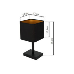 Milagro Napoli Table Lamp Matt Black And Gold Hand Made High Quality Metal And Fabric Construction - thumbnail 6