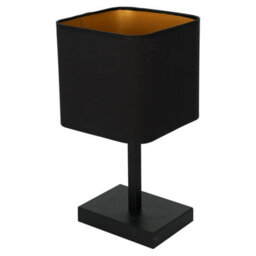 Milagro Napoli Table Lamp Matt Black And Gold Hand Made High Quality Metal And Fabric Construction - thumbnail 2