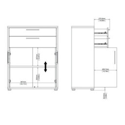 Furniture To Go Prima Bookcase 1 Shelf With 2 Drawers And 2 Doors In White - thumbnail 9