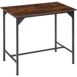 Tectake Dining Table With 4 Bar Stools Edinburgh - Height-Adjustable Plastic Feet - Industrial Wood Dark, Rustic - thumbnail 6