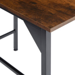 Tectake Dining Table With 4 Bar Stools Edinburgh - Height-Adjustable Plastic Feet - Industrial Wood Dark, Rustic - thumbnail 4